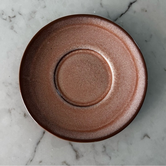 Vintage Frankoma Pottery Desert Tan Heart Handle Coffee Mug and Saucer - Picture 3 of 10